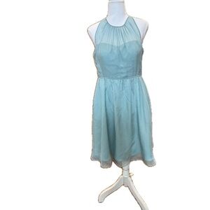 Elegant Blue Halter Dress